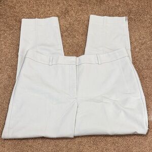 EUC White House Black Market Light Gray Slim Ankle Pants Hem Kick pleat Size 12